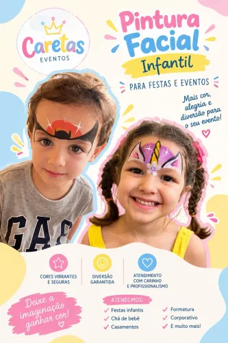 pintura facial infantil para festas e eventos