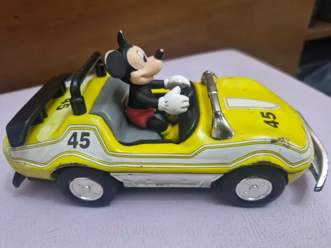 Vintage- Carrinho Mickey Mouse Disney anos 80 - original - fricção- 16cm