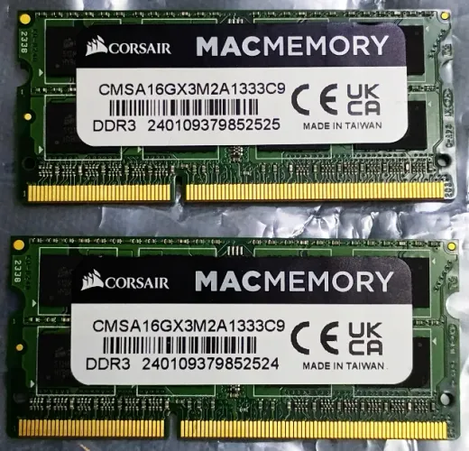 Memoria Corsair Kit 16Gb Macmemory DDR3 1333Mhz CMSA16GX3M2A1333C9 Apple Excelente estado