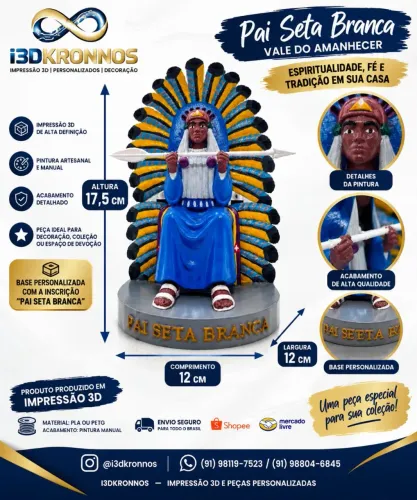 Estátua pai seta branca