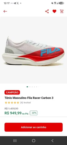 Fila Racer Carbon 3 - Novo