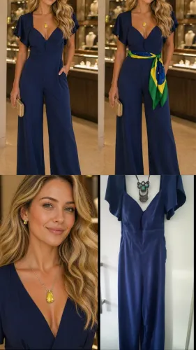 Macacão com bolso e bojo M LEIA A DESCRIÇÃO 