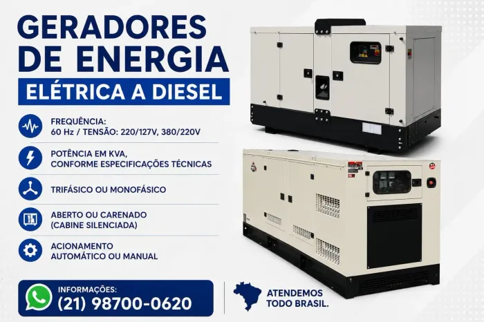 Geradores de Energia Elétrica a Diesel