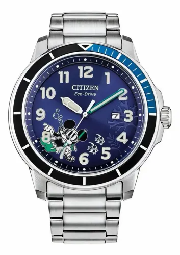 Relógio Citizen Eco-drive Mickey Mouse Mergulho Azul