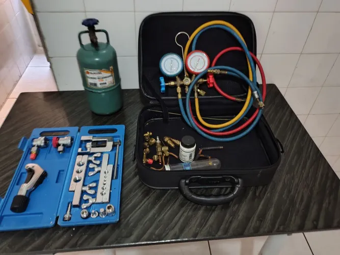Refrigeração Garrafa de gás manômetro de medição do gás o kit completo flangeador de tubo 