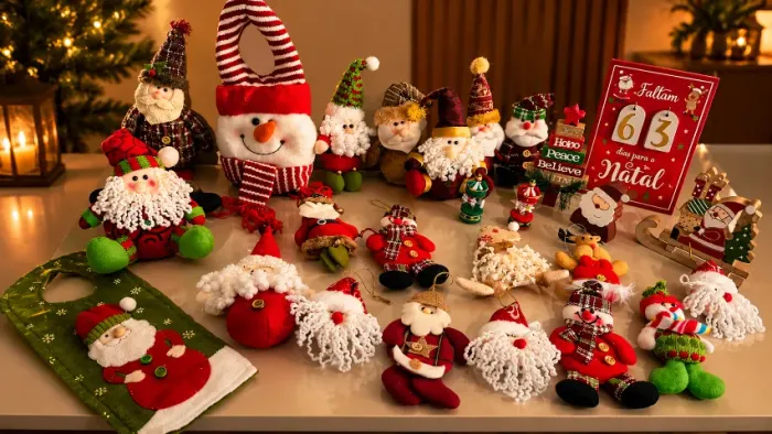 KIT COM 26 ITENS DE DECORAÇÃO NATALINA
