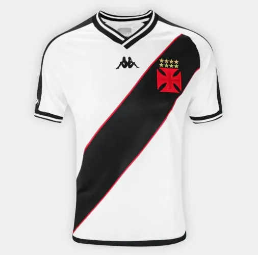 Camisa Vasco II 24/25 s/n Torcedor Kappa Masculina - Branco+Preto