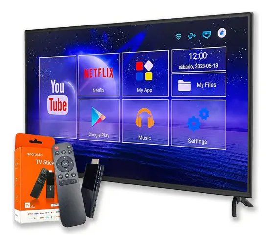 Stick Smart tv Android 4k Wa-Fi HDMI Streaming  Cor Preto 