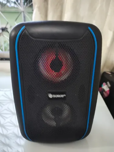 Caixa de Som Portátil Bluetooth Sumay Jump 60W - Led RGB (Muito Nova!)