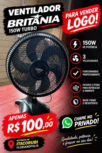 Ventilador de Mesa Britânia 150W Turbo