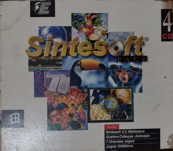 4 CD-ROM Sintesoft Pack para PC - Raridade - 1994