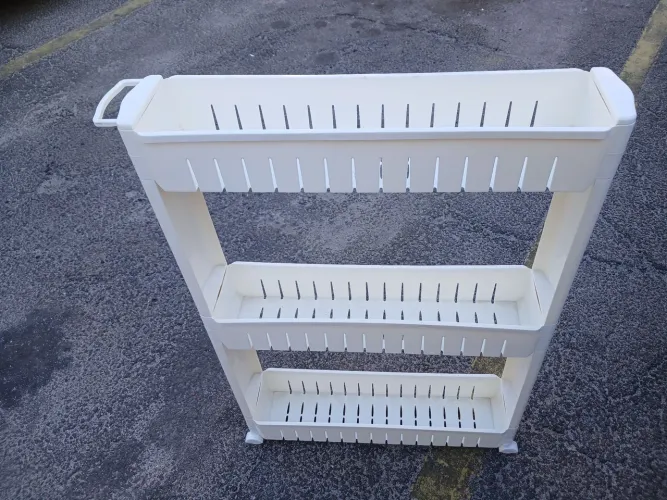 Rack de Armazenamento com Organizador com 3 Prateleiras e com Rodinhas banheiro ou cozinha