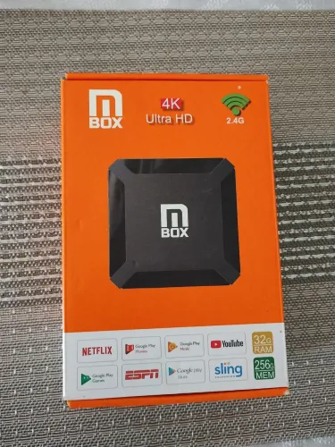 TV Box MBox Android 9.0 4K - Nova, Nunca Usada, Completa na Caixa