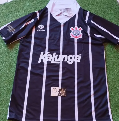 Camisa Corinthians Retrô Kalunga 1990 Preta - Away Campeão Brasileiro