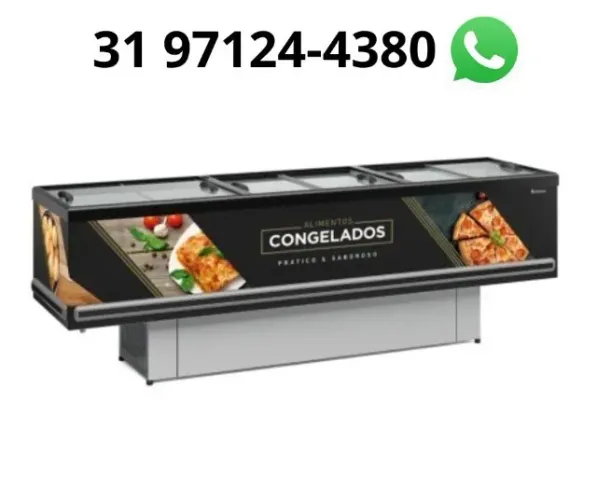 Ilha de Congelados 3M Vidro Reto Polar 220v