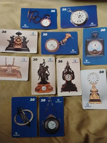 Cartões telefônicos Telemar série O Tempo Não Para lote com 11 cartões diferentes