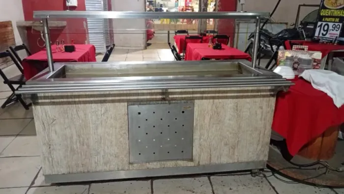 2 Buffet para restaurante 8 cubas, inox quente mais Buffet frio