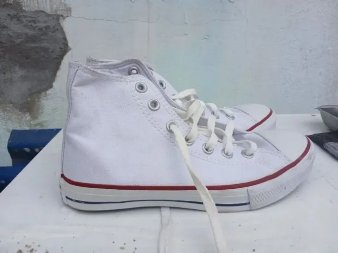 All star branco cano alto