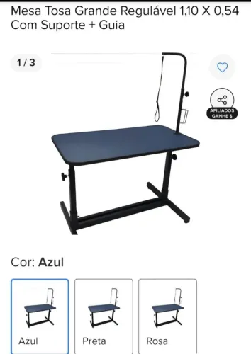 Mesa Tosa Grande Regulável 1,10x 0,54 com suporte + Guia contenção.