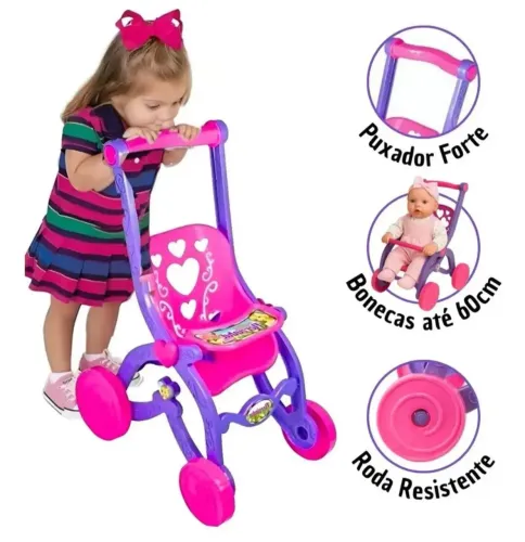 CARRINHO DE BONECA BABY CAR FLORZINHA
