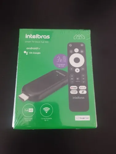 TV Stick Intelbras Full HD Android TV com Comando de Voz - Lacrado na caixa