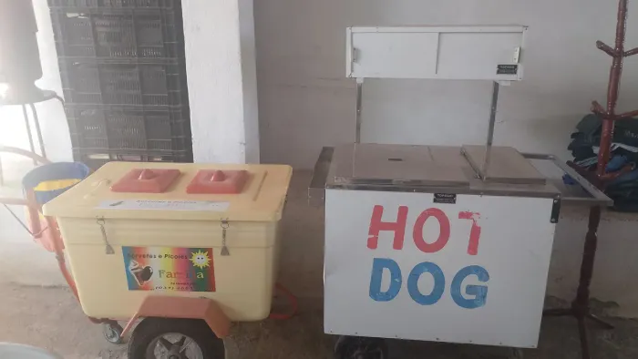 Carrinho de cachorro quente e carrinho de picolé