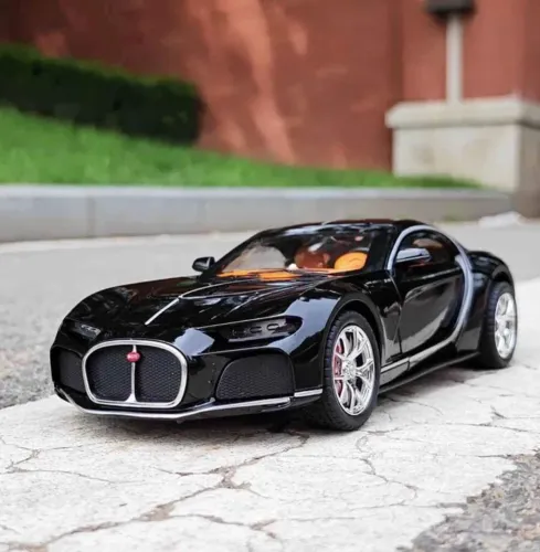 Miniatura de carro escala 1/24 Bugatti atlântic para colecionador rico em detalhes