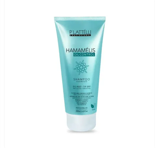 Shampoo Hamamélis Plattelli 200 ml Controle de oleosidade couro cabeludo sensível 