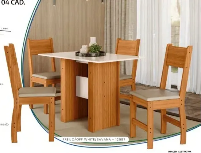Mesa de MDF com 4 Cadeiras NOVO