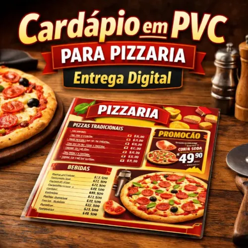 Cardápio em PVC + Cardápio Digital - Arte Profissional (Entrega Digital)