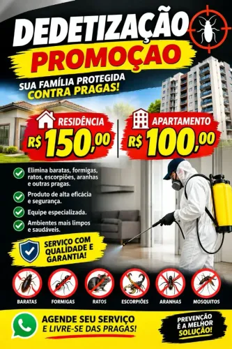Dedetização promoção residencia e apartamento