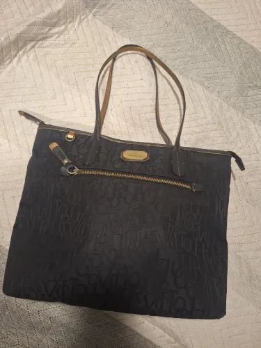 Bolsa Victor Hugo Jacquard Preta Original Usada 
