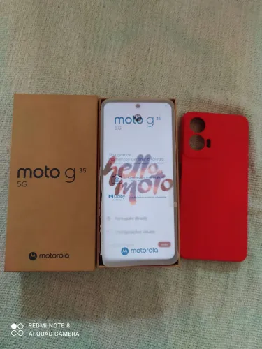 Motorola G35 novo e completo 256 e 8 de ram buscando hoje faço 699 no Pix