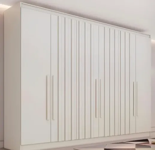 Guarda-Roupa Casal Elegance 6 Portas Ripadas e 4 Gavetas 100% MDF