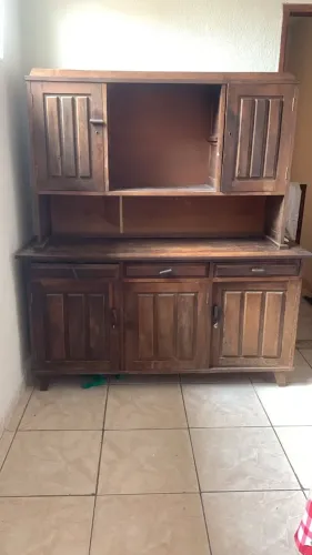 Armário de cozinha rústico em madeira maciça - 6 portas