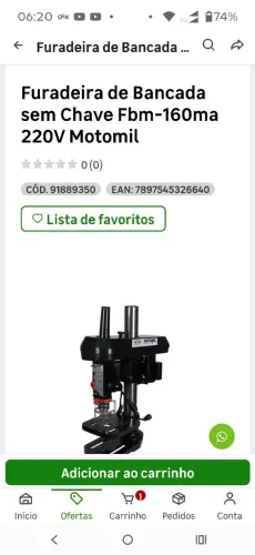 Furadeira de bancada Fbm 160 ma