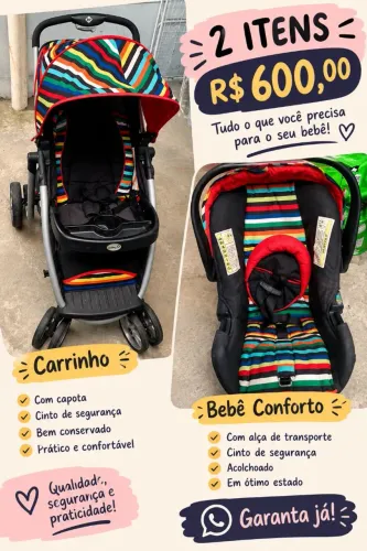 Carrinho com bebe conforto