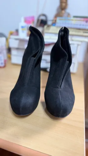 Ankle Boot Ellus Original Preta Camurça Salto Alto Tam. 39