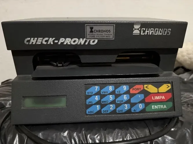 Máquina de preencher cheque Chronos - cinza