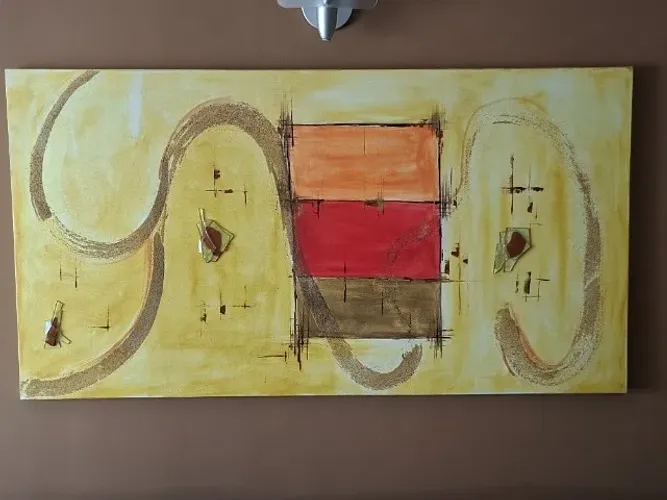 QUADROS MODERNOS EM TELA COM PINTURA ABSTRATA, SEM MOLDURA, BORDA INFINITA.