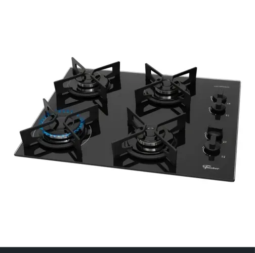 Cooktop a Gás Fischer 4 Bocas Fit Line Trempe Iron