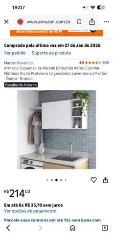 Armário duas portas parede - já montado