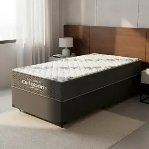 Cama box solteiro com colchão ortobom