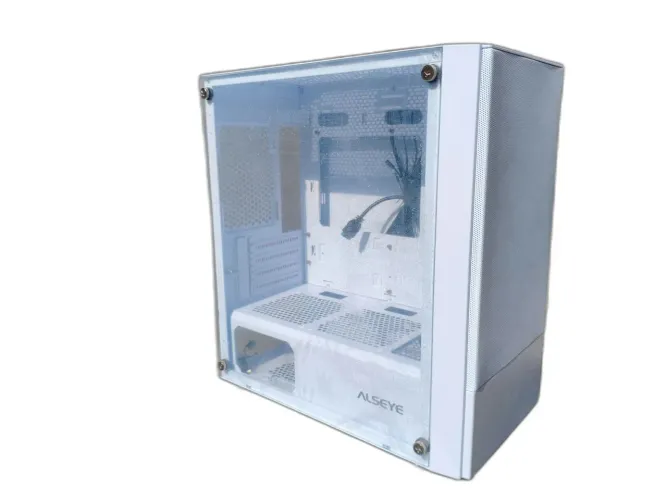 Gabinete Gamer Alseye Ice Mid-Tower Branco Lateral de Vidro - Novo, NF e Garantia 12 meses