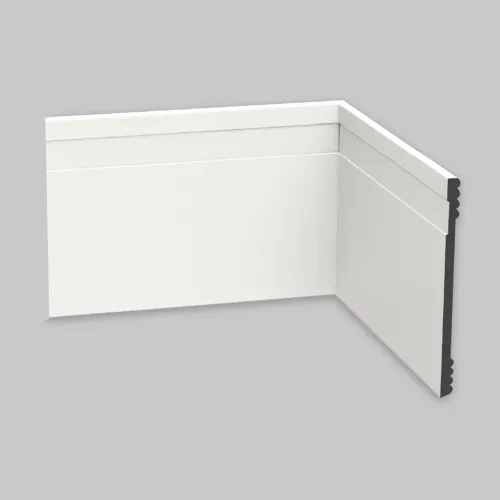 Rodapé poliestireno unique branco 7cm com friso