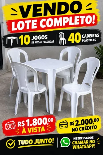 Venda de jogos de mesas e cadeiras