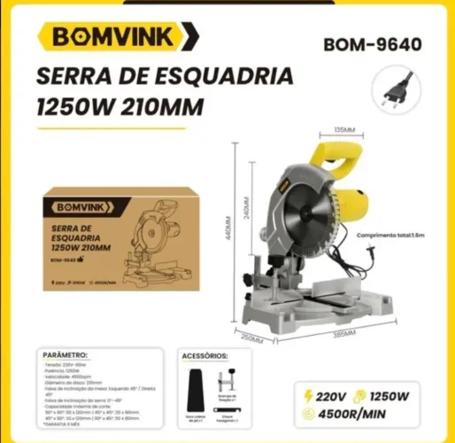 ? SERRA DE ESQUADRIA BOMVINK BOM-9640 - 1250W