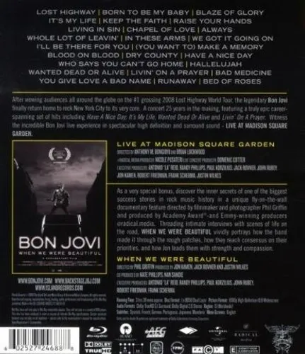 Blu ray Bon Jovi - Live at Madison Square Garden (autorado)