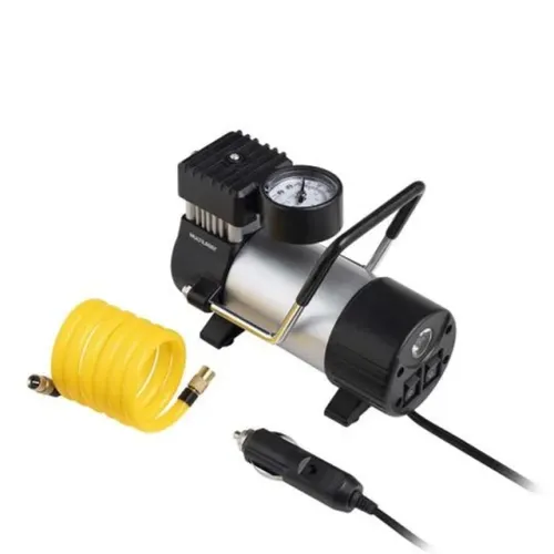 Compressor de Ar Automotivo 12V Cilindro Metalico 25L/Min 150 PSI com Bicos e Lanterna Int