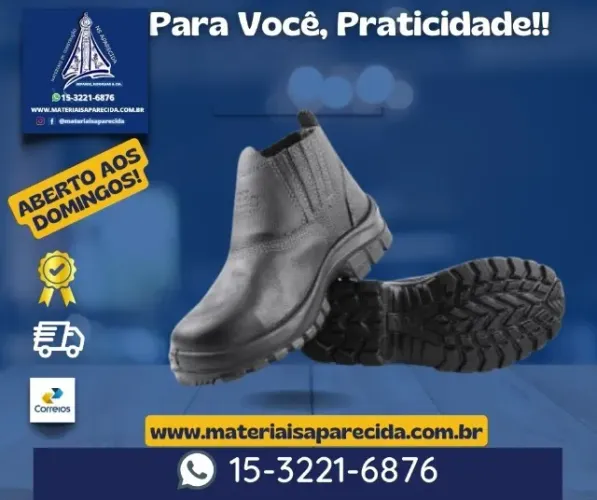 Bota Seguranca couro Brasil Preta - novo